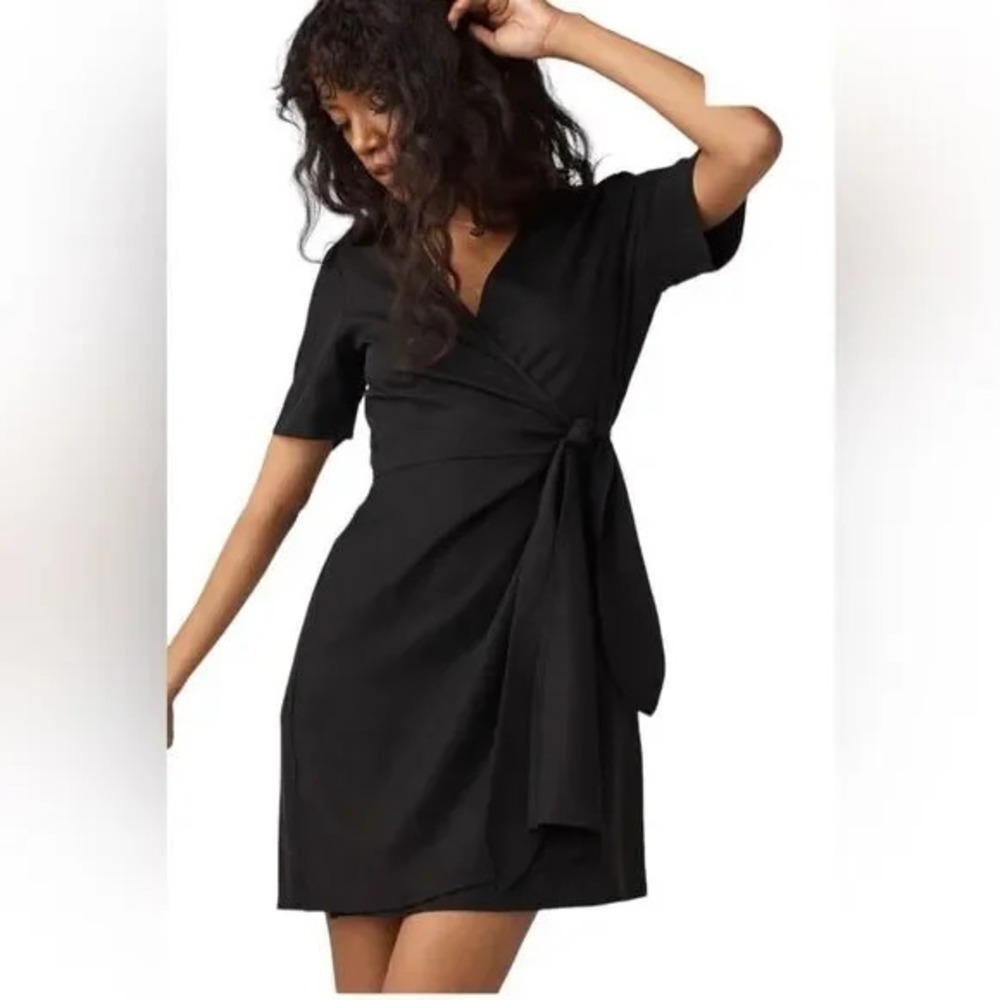 VETTA Capsule The Short Wrap Dress Black Size Medium M